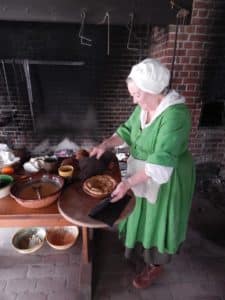 Joan with Pippin Pie Pennsbury Manor | Open-Hearth Cooking: 17th Century Confectionery