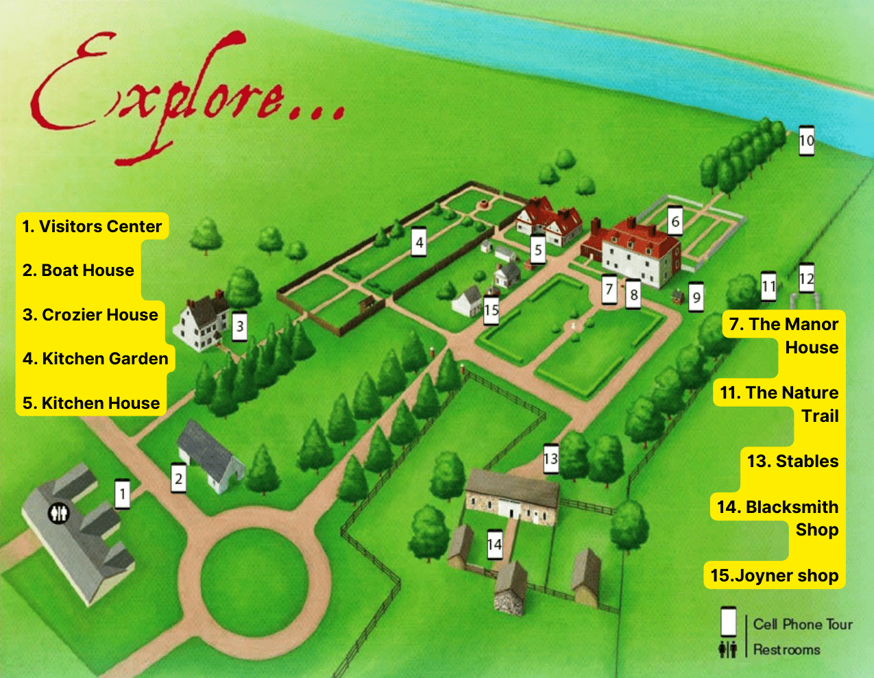 Map of Pennsbury Manor grounds